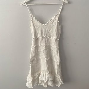 Smocked White Dress with Ruffles